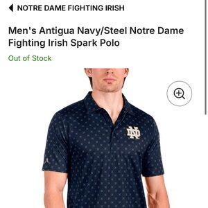 Antigua Navy Steel Notre Dame Polo